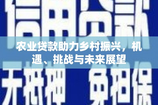 黄山农业贷款助力乡村振兴，机遇、挑战与未来展望