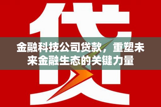 黄山金融科技公司贷款，重塑未来金融生态的关键力量