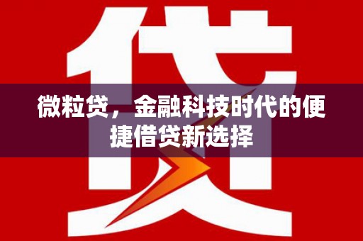 黄山微粒贷，金融科技时代的便捷借贷新选择