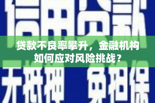 黄山贷款不良率攀升，金融机构如何应对风险挑战？